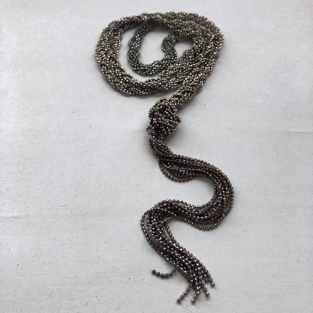 Vintage High End Silver Tone Bayadere Necklace